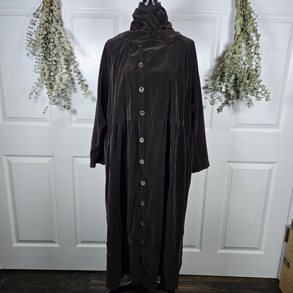 Vintage Shack Incorporated Floor Length Brown Velvet Opera Swing Coat